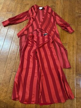 Alexis Red Striped Wide-Leg two piece